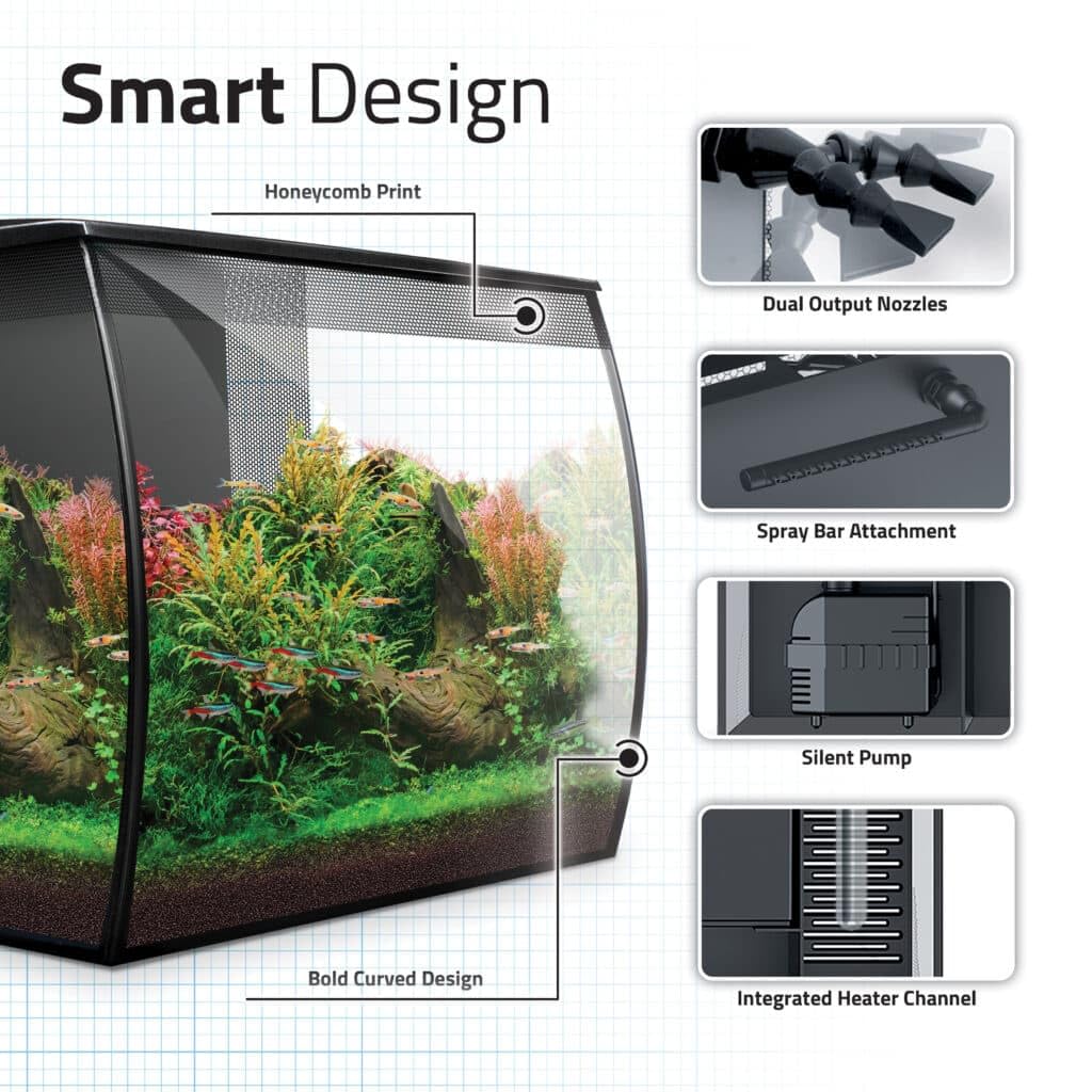 Fluval Flex 2.0 Aquarium Kit - Freshwater Fish Tank with Curved